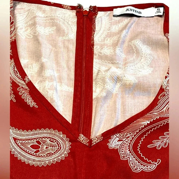 Just Fab Women’s Flutter Sleeve Jumpsuit V neck size XL color Tandoori spice - Picture 6 of 14